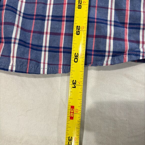 Hugo Boss Button Up Shirt Men's Size L Purple Lavender check Pattern - Picture 7 of 14